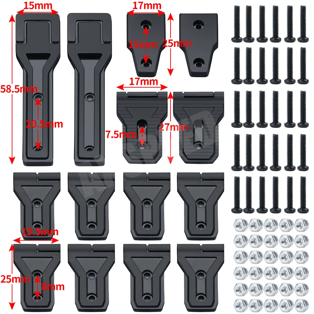 AXSPEED Full Car Door Window cerniera decorazione per Axial SCX6 AXI05000 JEEP Wrangler 1/6 RC Crawler Car Truck Model Upgrade Parts