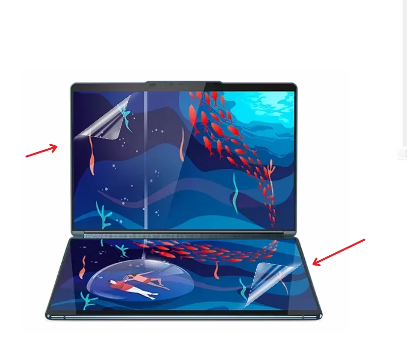 2PCS Ultra Clear / Matte for Lenovo Yoga Book 9i 13.3 inch  2023 dual screen laptop 16:10 Screen Protector  Soft Protective Film