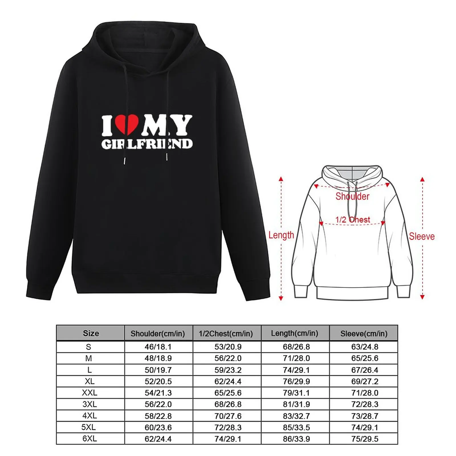 I Love My Girlfriend Pullover Hoodie mens clothing blouse men's sweat-shirt set designer hoodies