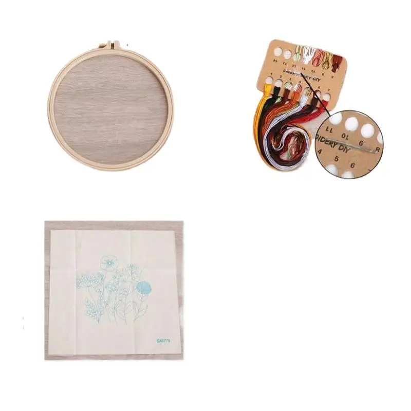 Kürbis-Skelett-Stickset mit englischer Anleitung, Faden, bedrucktem Stoff mit Muster, Set für DIY-Geschenk – Detail 7