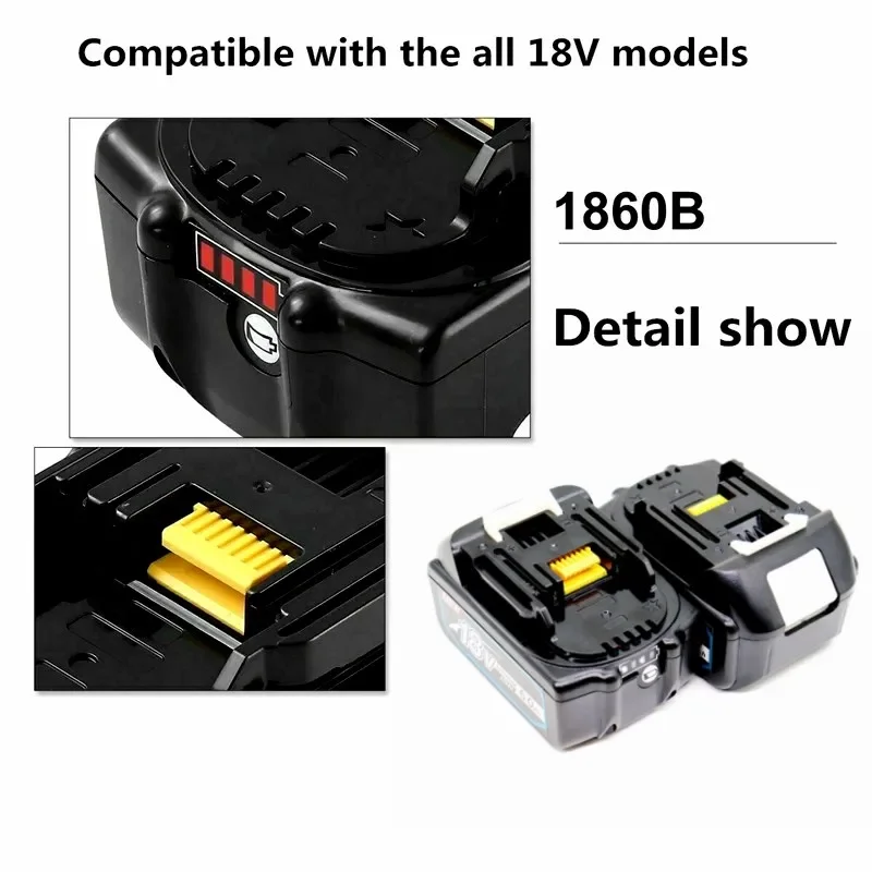 Latest Upgraded BL1860 Rechargeable Battery 18 V 6000mAh Lithium for Makita 18V Battery BL1840 BL1850 BL1830 BL1860B LXT 400