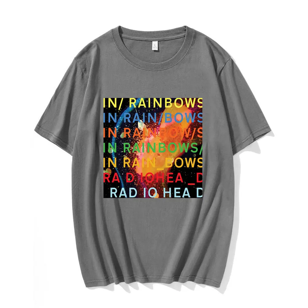 Band Rock Radiohead T Shirt Music Album In Rainbows T Shirts Men\'s Women\'s Hip Hop Streetwear Gothic Punk Oversized Tee Shirt