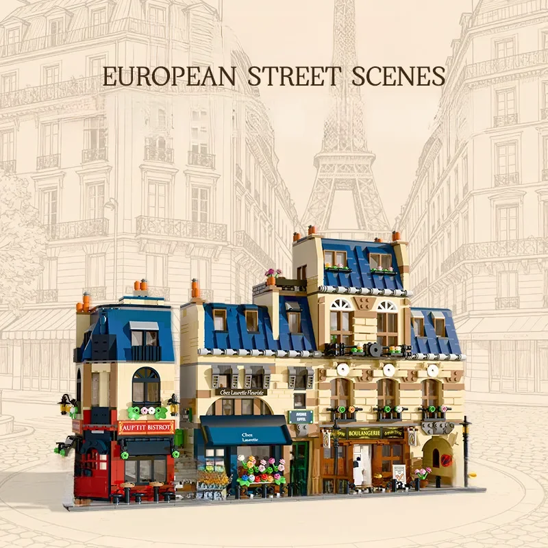 MOC 3532 Uds. Arquitectura de París calle Modular estilo Haussmann caras vista de calle creativa 910032 rompecabezas juguetes regalo para adultos