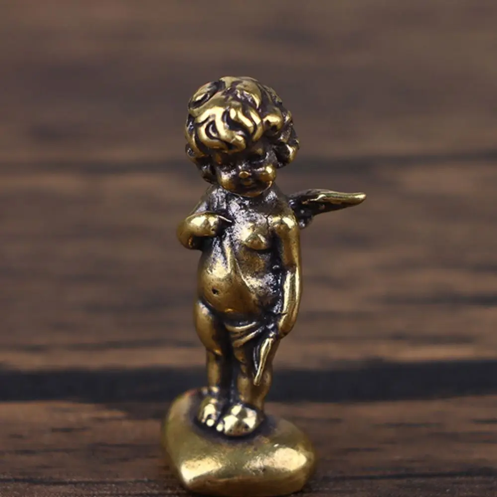 Solid Love Cupid Statue Small Copperware Copper Crafts Copper God Ornaments Elegant Design Desktop Cupid Figurines