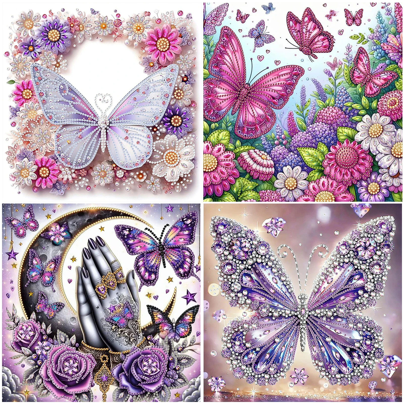 

Butterfly Special Shaped 5D DIY Partial Drill Diamond Art Kit for Adults Gift Home Wall Decor Crystal Diamond Art 11.81x11.81in