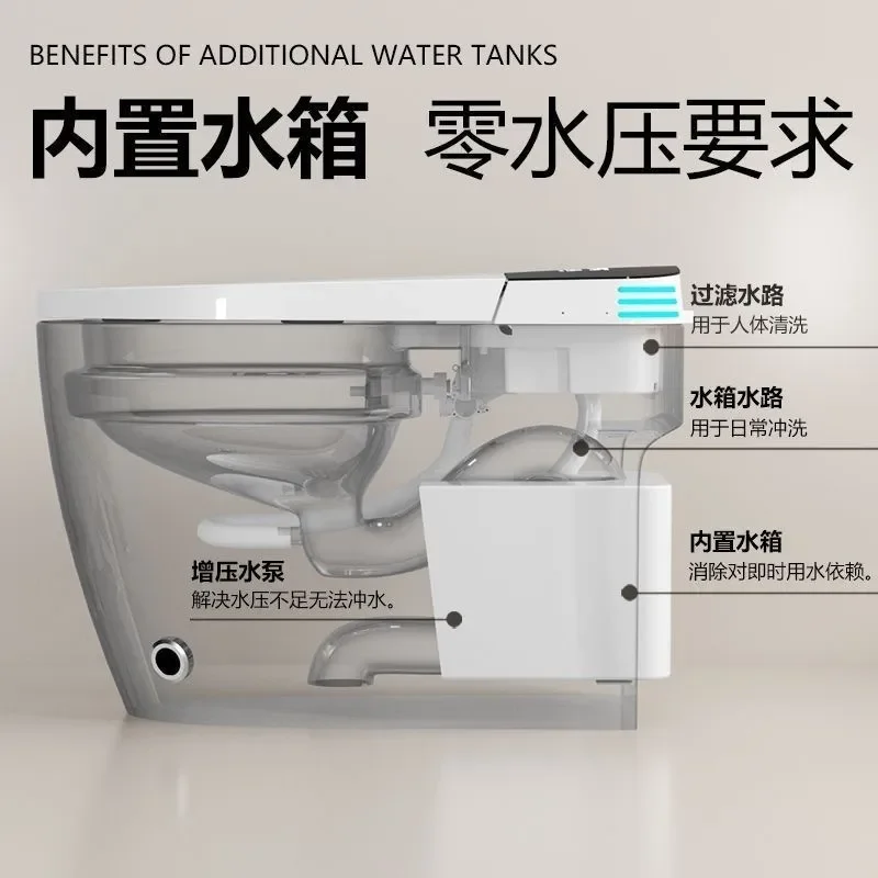 Smart Toilet Fully Automatic Household Electric Bidet No Water Pressure Limit Bubble Shield Instant Heating Hotel Grade