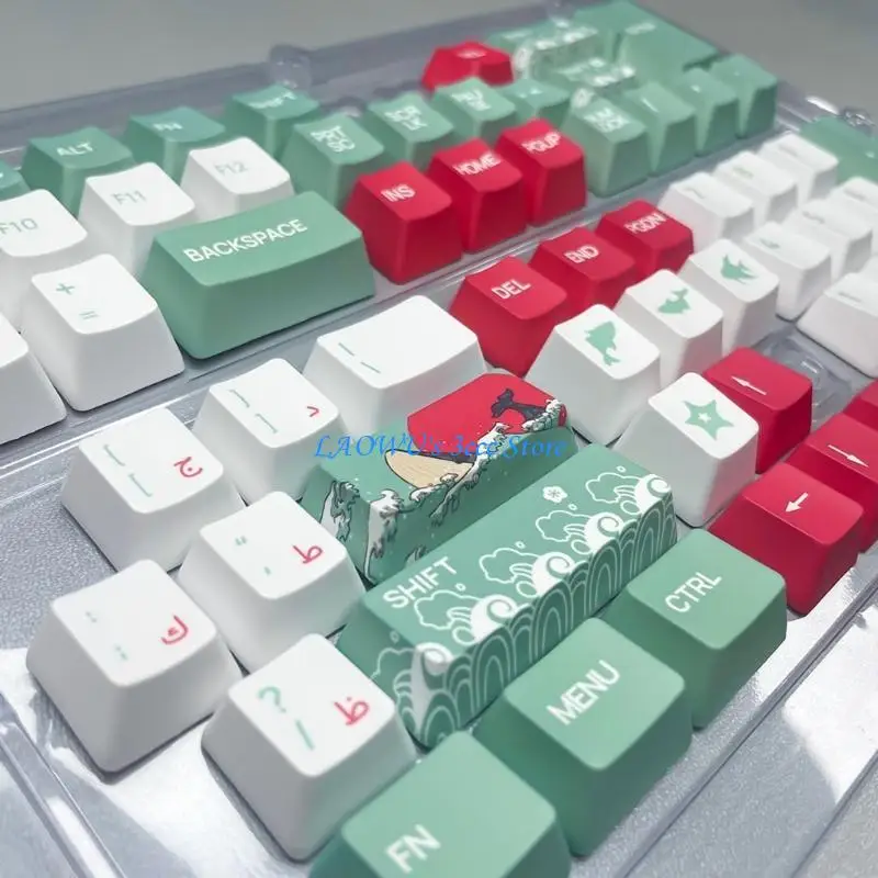 

Y8AD Coral Sea Design Arabic Keycaps for MX Switches Mechanical Keyboard ,PBT XDA/OEM Height for Typists and Gamers