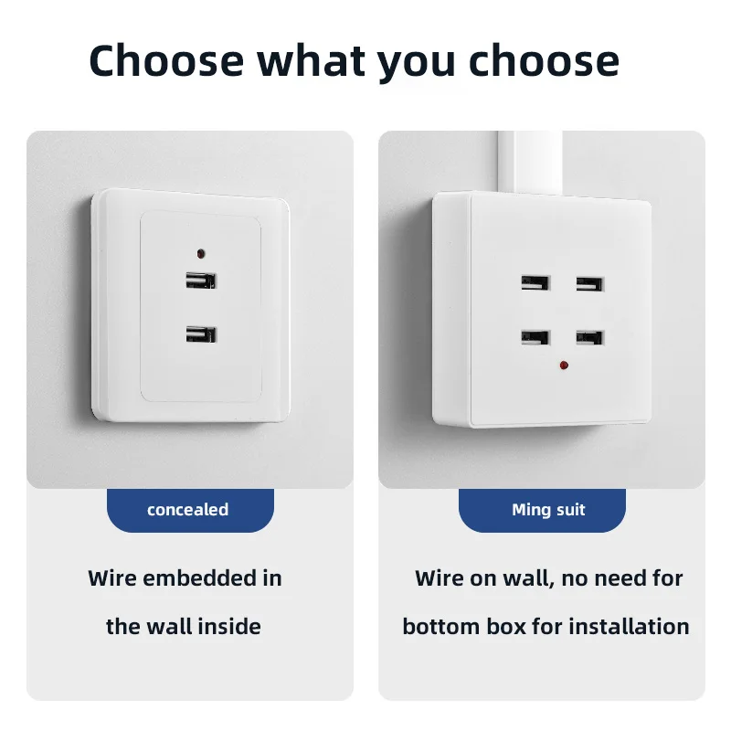 مقبس حائط USB عالمي، غرفة نوم مدمجة/بدلة مينغ 4 منافذ مقبس USB، مع ضوء LED، مقبس شحن الهاتف المحمول 2.1A #2