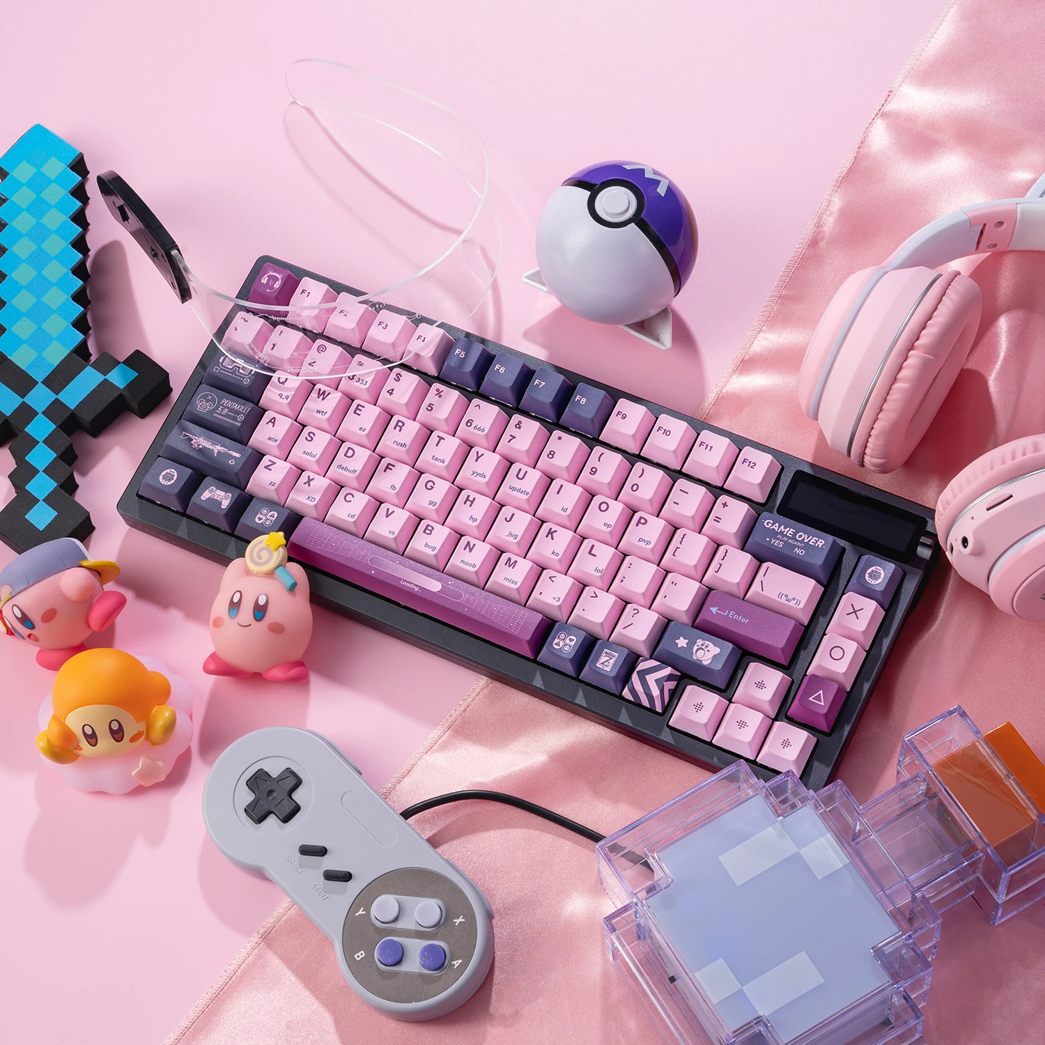 E スポーツガールキーキャップ PBT 昇華型チェリーピンク電子 140 キーメカニカルキーボードゲーム PC AULA F75 Anne Pro 2 GK61