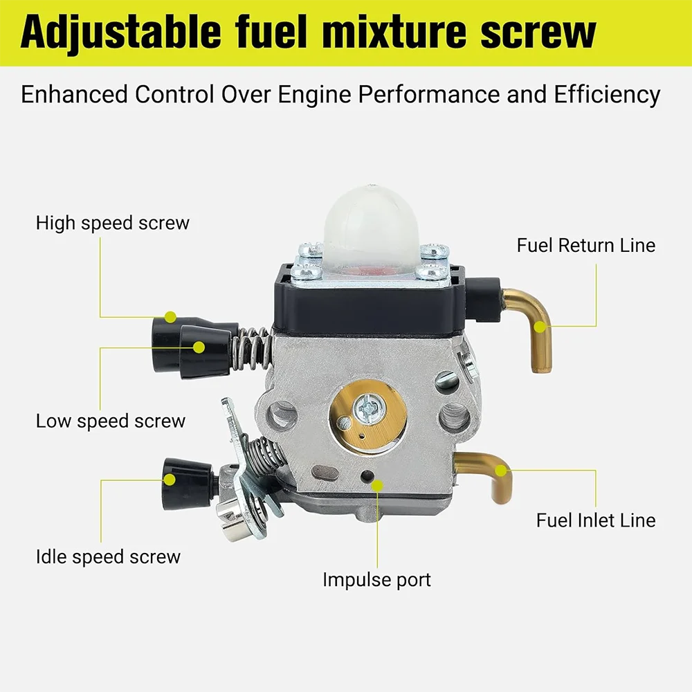 مكربن FS55 سهل التشغيل مع مجموعة إعادة البناء المميزة FS45 FS38 HL45 Carb لأجزاء أداة تشذيب الحافة ZAMA STIHL #6