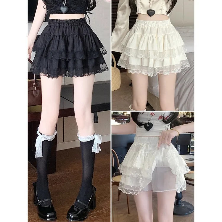 

Popular lace cake skirt spring women's 2025 new short skirt high waist puffy skirt