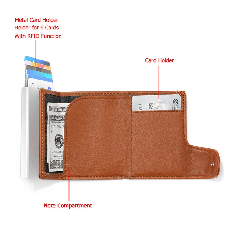 Metal Wallet RFID Credit Card Holder Men Business ID Card Case Automatic RFID Card Wallet Aluminium Bank Card Wallets image 4