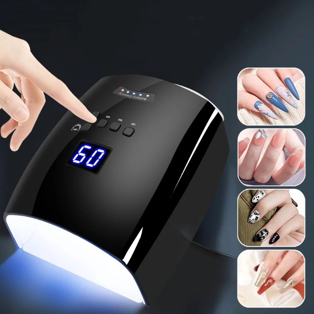قابلة للشحن الأشعة فوق البنفسجية LED مسمار مصباح 66 واط مصباح للتقليم مع شاشة LCD 3 إعدادات الموقت مسمار الفن مانيكير أدوات للمنزل وصالون