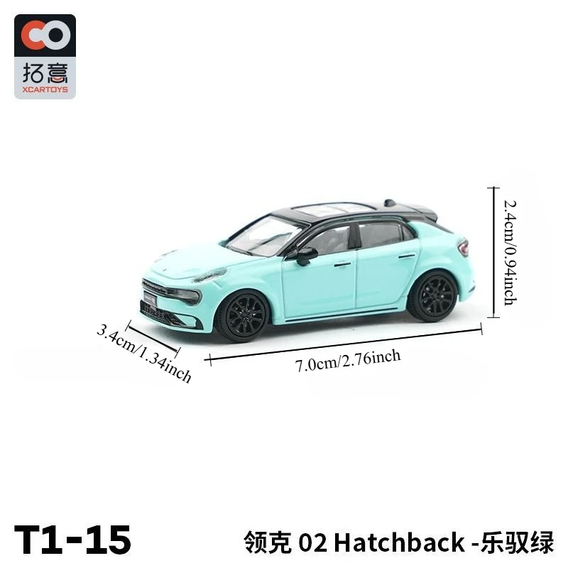 Xcartoys 1：64 Alloy Miniature Car Model LYNK 03 Fun Green Toy Car for Boys Collection Exquisite collectible gift for friends