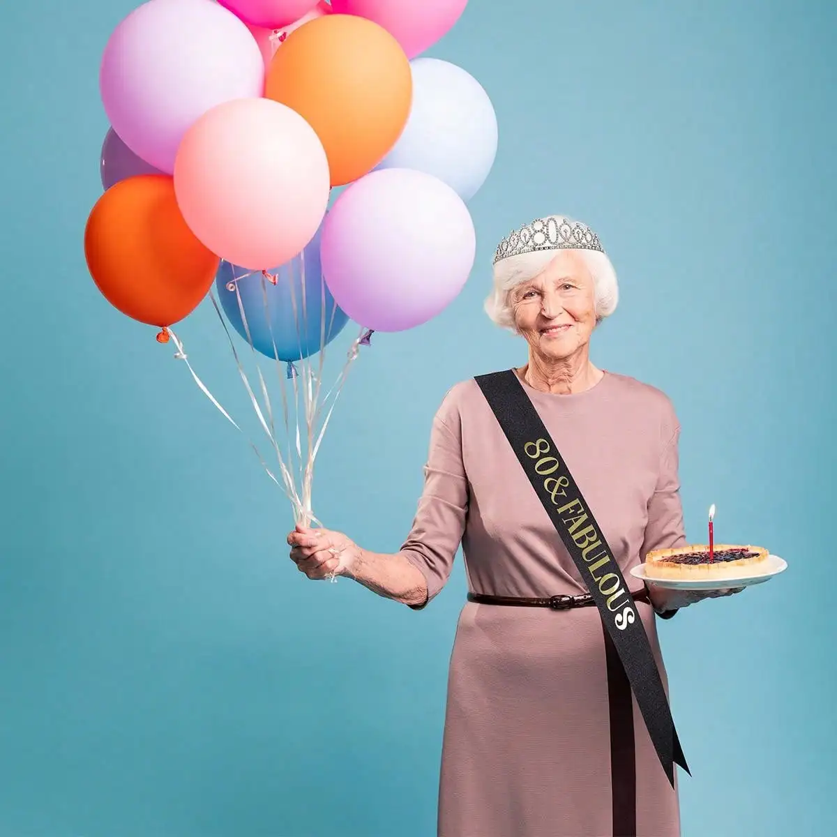 Geburtstags-Tiara Krone Schärpe für Frauen und Mädchen zum 30., 40., 50., 60., 70., 80. Geburtstag Deko-Geschenk – Detail 5