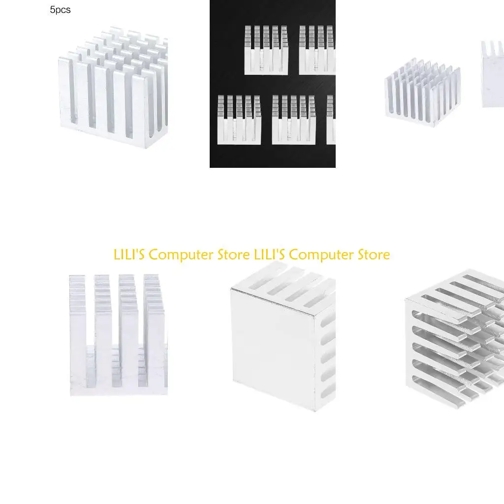 

A52B 5Pcs Cooling Heatsink for CPU GPU IC Chip Aluminum Heat Sink Radiator 20x20x15mm