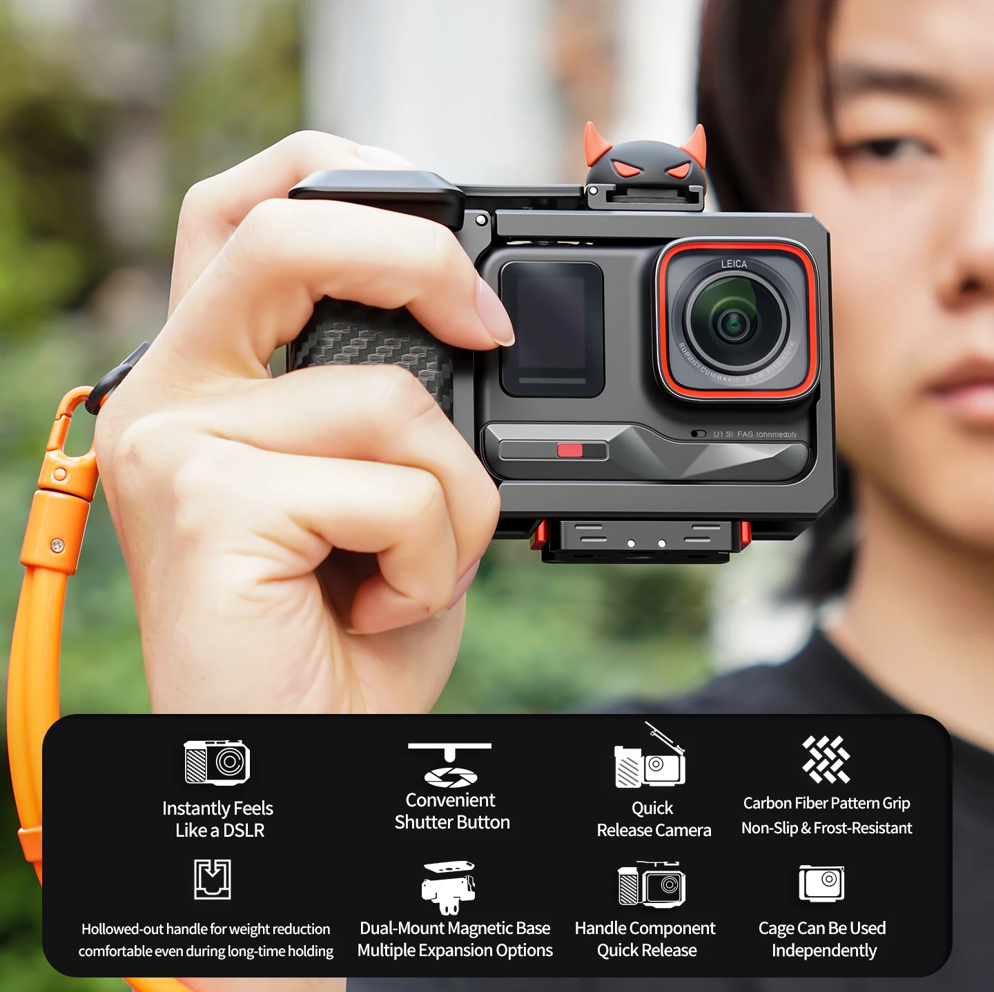 

Комплект металлических рукояток-держателей для Insta360 Ace Pro / Ace Pro 2: Уличный ручной держатель-адаптер для экшн-камер и видеоаксессуаров