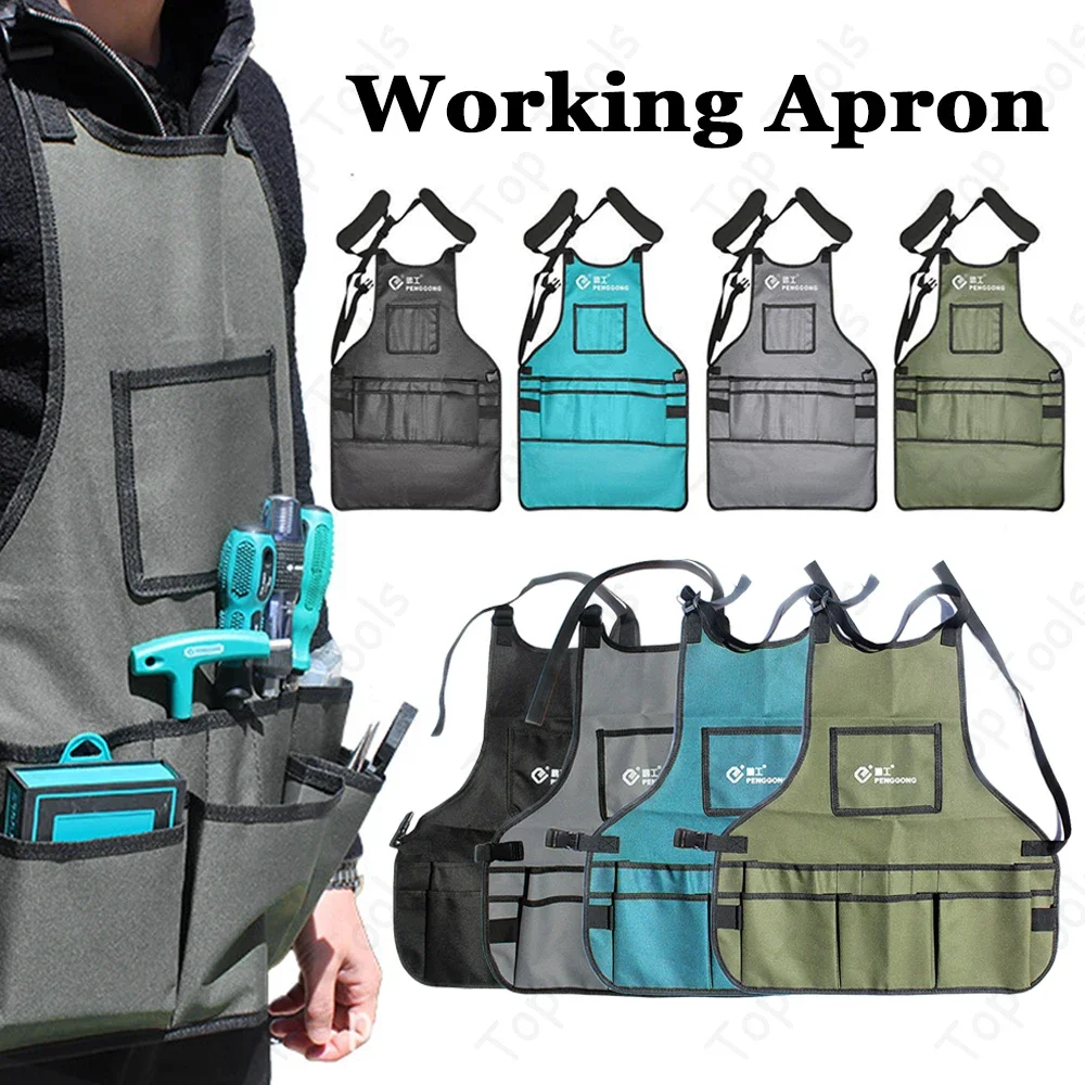 

Фартук для рабочего инструмента из ткани Оксфорд, регулируемый, водонепроницаемый, тяжелая работа, для работ мастерских, механиков, Плотников
