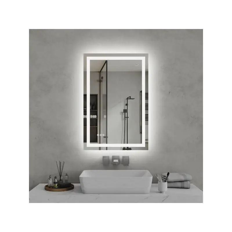 

24"x36" LED Bath Mirror, Front & Back Lit, 3 Color Temp Adjustable, Brightness Memory, Anti-Fog Vanity Mirror