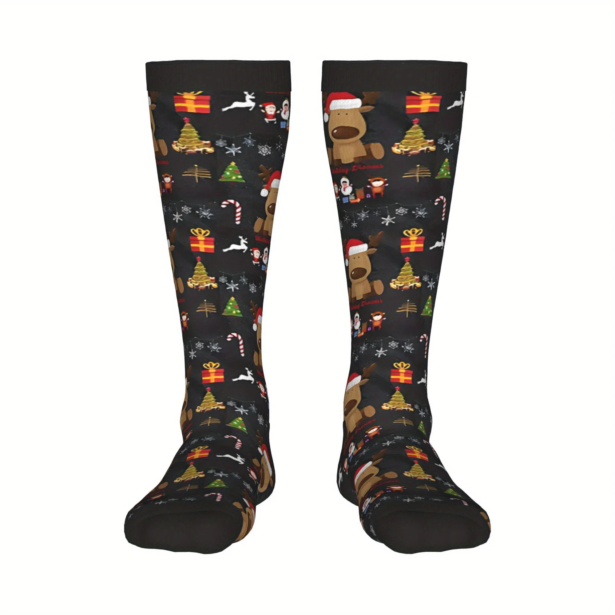 زوج واحد من الجوارب المبتكرة للعطلات، بوليستر 95%، قماش منسوج من ألياف لدنة 5%، غسول يدوي/سترة قبيحة مضحكة ونظيفة جافة #2