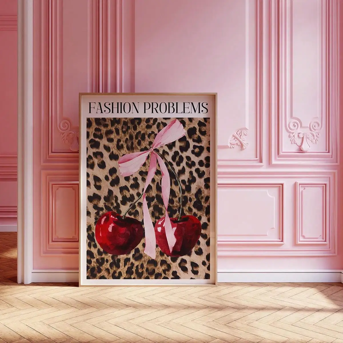 1 قطعة ، ملصق عتيق للمجلة ، ملصق الكرز الفهد ، الفن ، طباعة الموضة ، الفن ، فن جدار الموضة ، غير المؤطرة #1