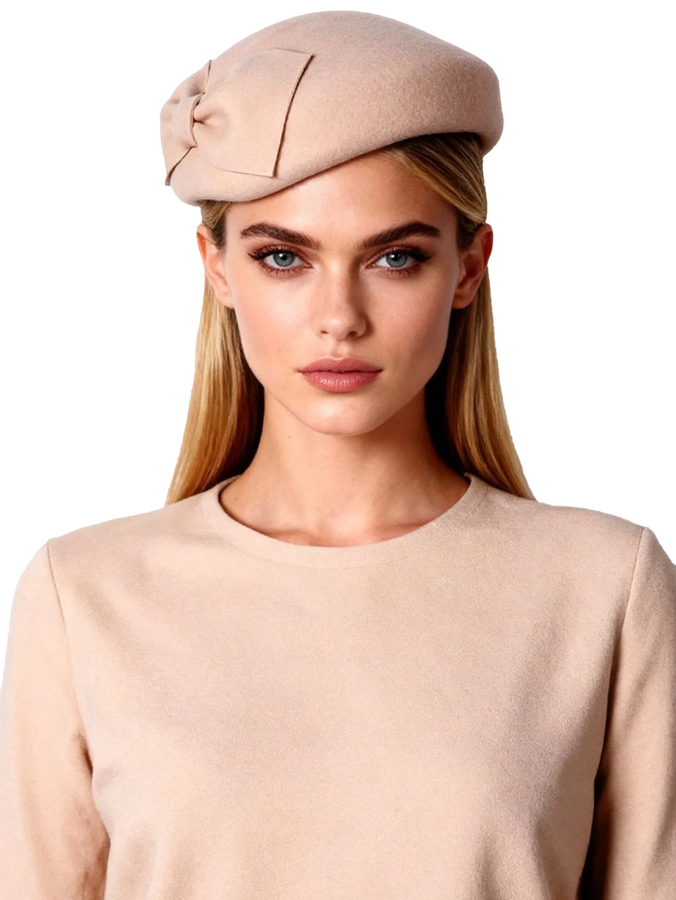 Czarne fascynatory z filcu wełnianego 100% dla kobiet, eleganckie kapelusze na wesele, derby, przyjęcie herbaciane, do kościoła, na formalne okazje, z ozdobną kokardą. — zdjęcie 5