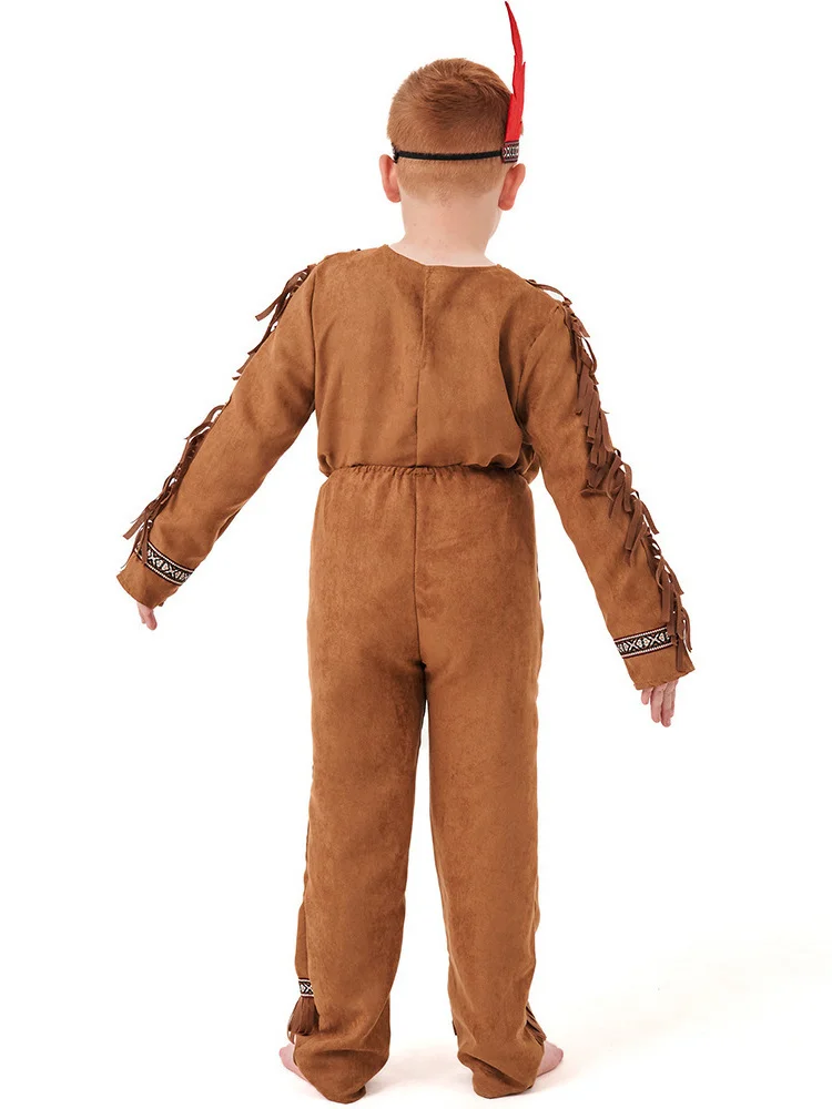 Kostium na Halloween, występ sceniczny, indygena, australijski, strój dziecięcy, wódz indygenów, autentyczna odzież etniczna