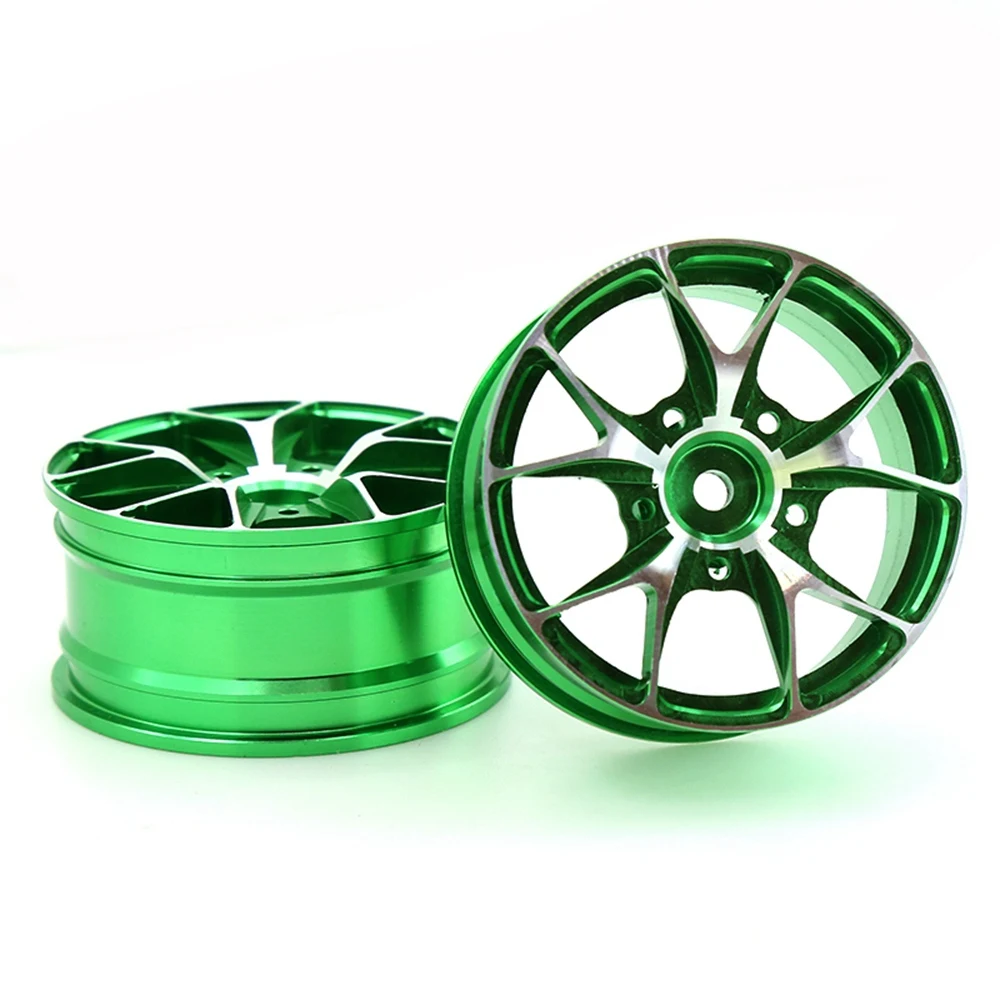 4Pcs Metal Wheel Rims Wheel Hub for 1/10 RC On-Road Drift Touring Car Sakura Traxxas HSP Tamiya HPI Kyosho RedCat,Green