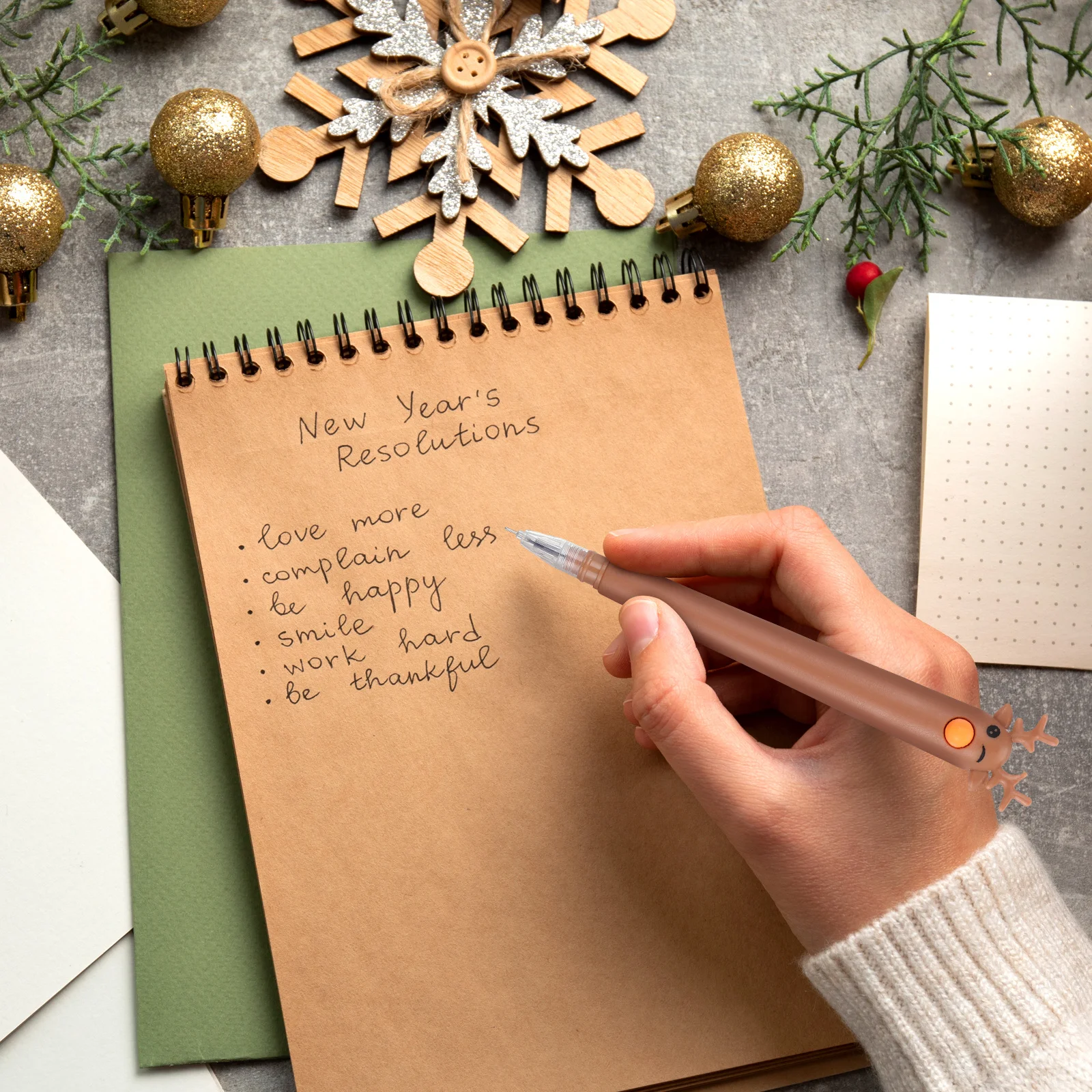 

16pcs Christmas Deer Shaped Ballpoint Pen Blue Ink Mini Writing Tool For School Office Home Use Creative Cartoon Umbrella