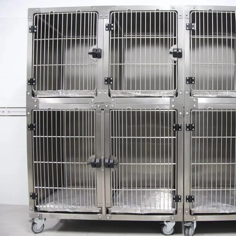 

Ветеринарная клетка из нержавеющей стали, настраиваемая дренажная система, питомник для тяжелых собак