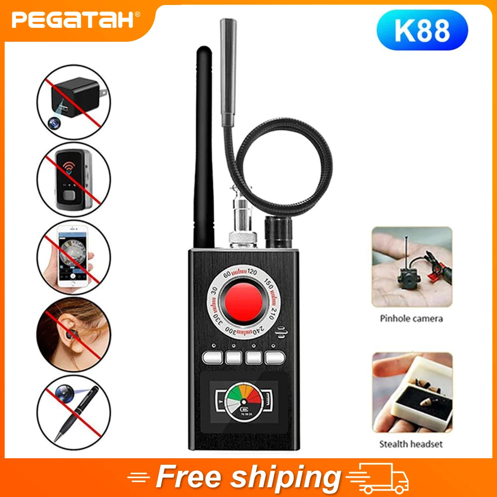 K88 Anti Candid Camera Detector RF GPS Signal Scanner Audio GSM Bug Tracker Finder Jammer Audio Signal Blocker Protect Privacy