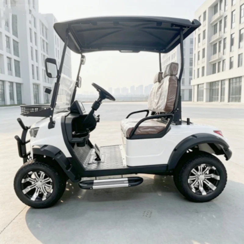 High Quality Price Club Golf Car High-End Touch Screen 2-Seater Electric Golf Cart 12-Inch Tires Bumper Front Basket Foot Pedal