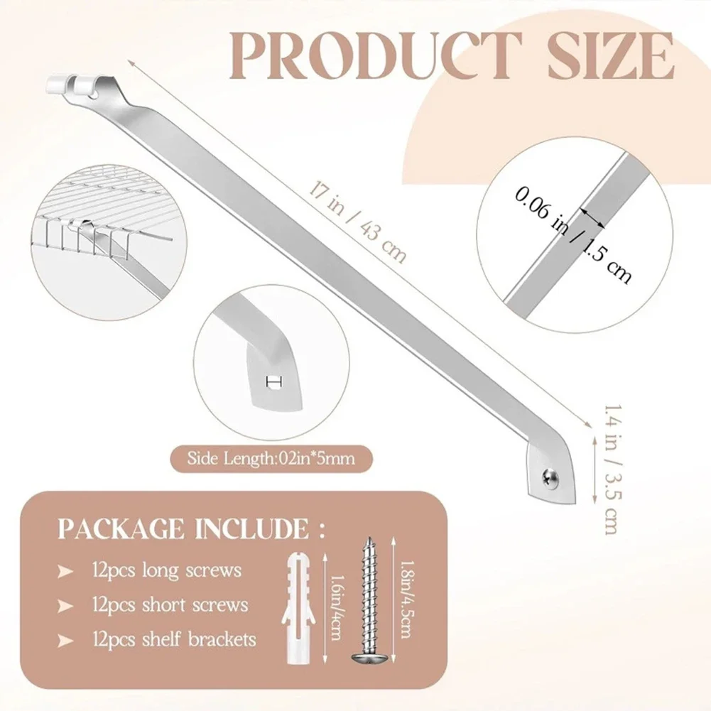 43cm Wire Shelving Support Robust Shelving Support Clamps Fastener Adjustable Shelf Support Epoxy Coated Steel