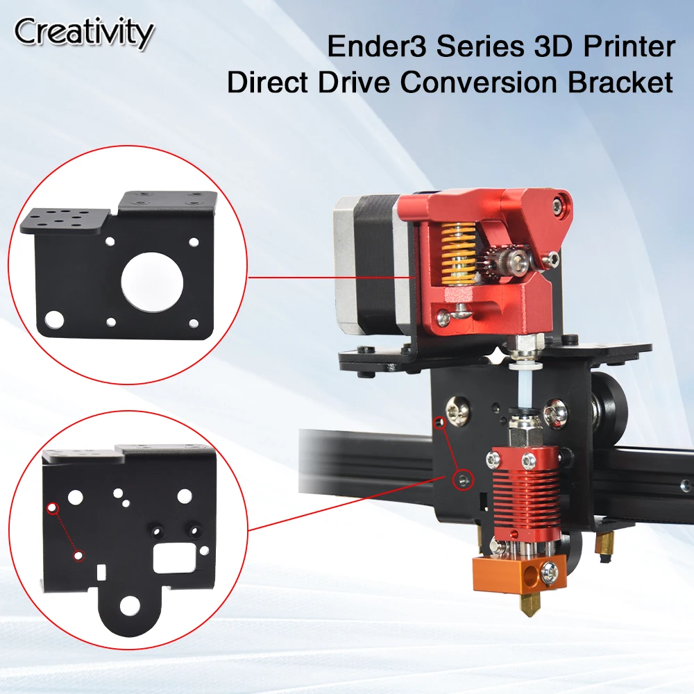 Kit de actualización de extrusora de controlador directo, soporte de conversión Ender 3, placa adaptadora para extrusora TITAN /MK8/Bowden/Voxelab