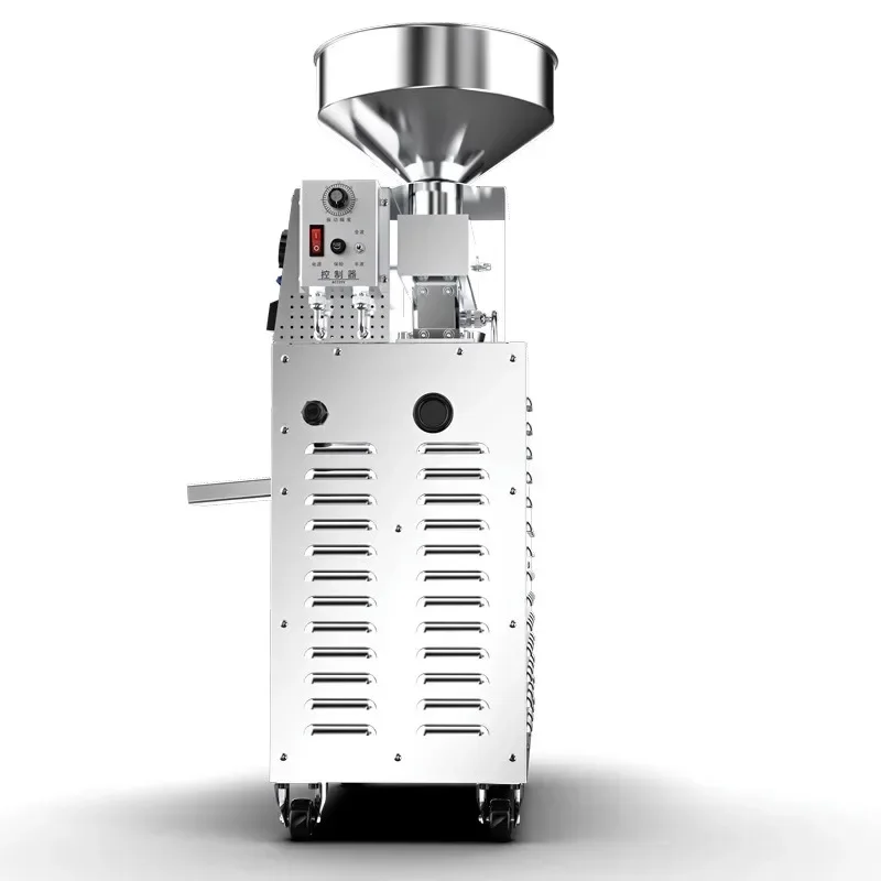 220v ไฟฟ้าขนาดเล็กเชิงพาณิชย์น้ํามันกดอัตโนมัติสแตนเลสน้ํามันกด Mill กดวอลนัท Sesame Flow Stall