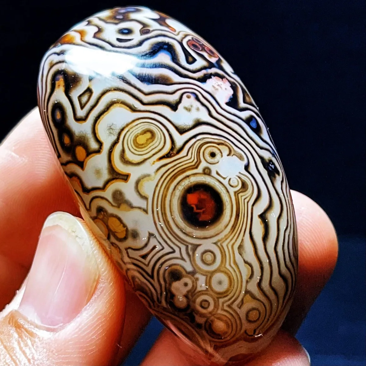 Banded Agate Jade Tone, Pocket Stone, Polished Tumbled, Collector Gift, Natural Stone, Crystal Collection, Table Display