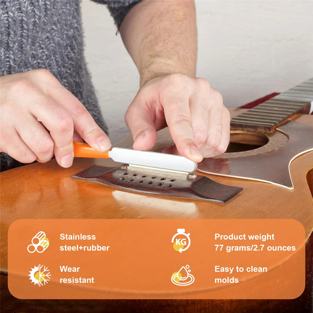 

AA85 Guitar Fret Crowning Luthier File Stainless Steel Narrow Dual Tool