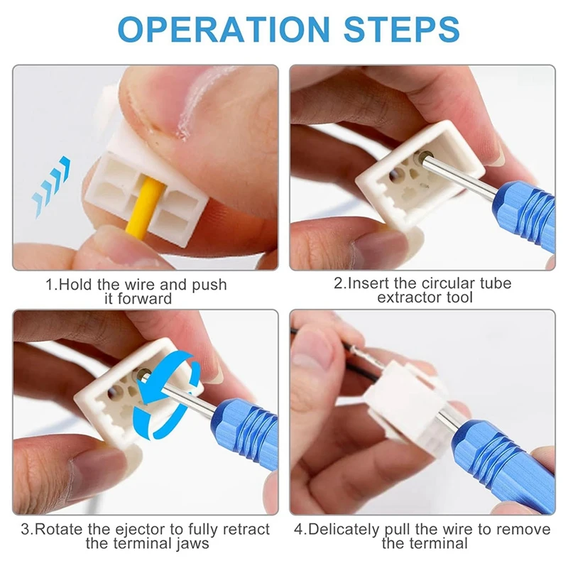 5PCS Pin Removal Tools Kit Socket Contact Connectors Male And Female Connector Tube Type Pin Extractor