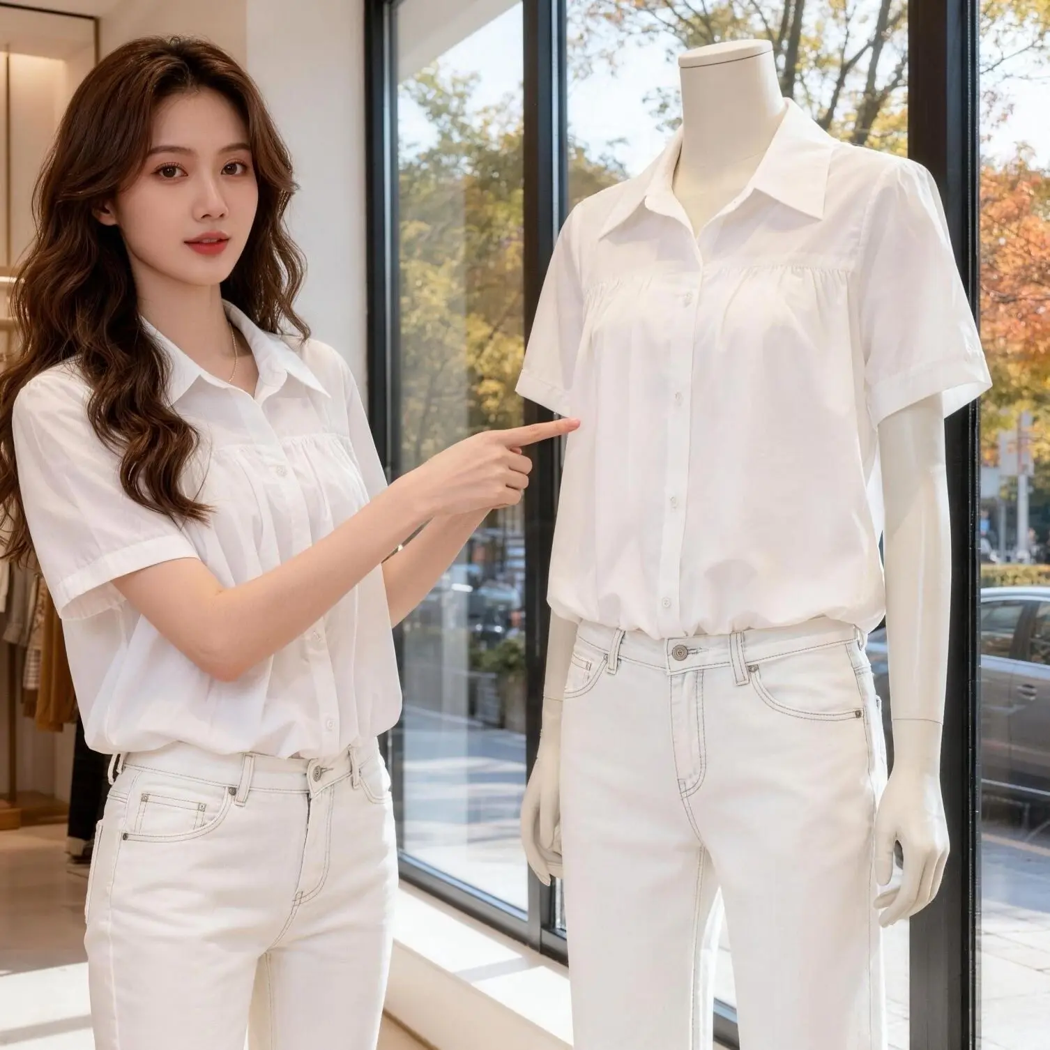 Summer 2026 Women's Loose Fit Short Sleeve Shirt Overhead Chiffon Top Slimming Belly Covering Korean Style Commute Fashion