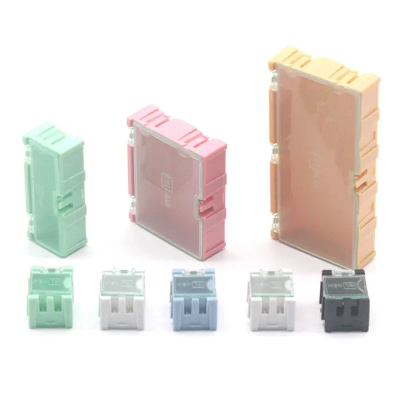 3/5/6/9pcs SMD SMT IC Electronic Component Mini Storage Box Resistance Capacitance Container Box Small Component Tool Case