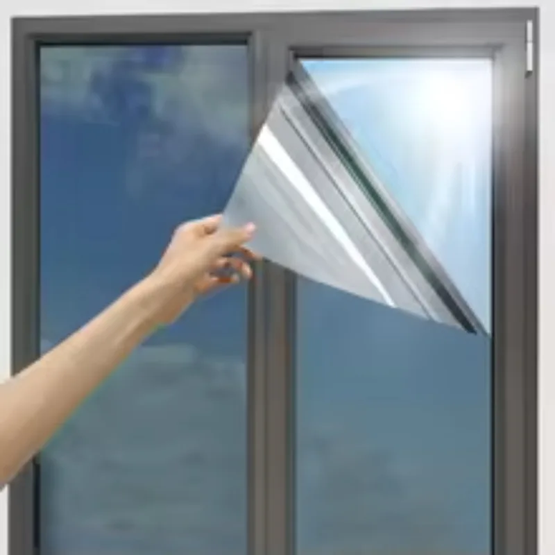 One Way Window Privacy Tint Film Anti Look Vinyl Mirror Self-adhesive Film Sun Blocking Anti UV Static Cling Stickers Home Decor