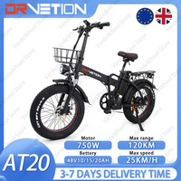 DRVETION AT20 Folding Electric Bike: 750W Motor, 48V 10/15/20Ah Battery, 20\