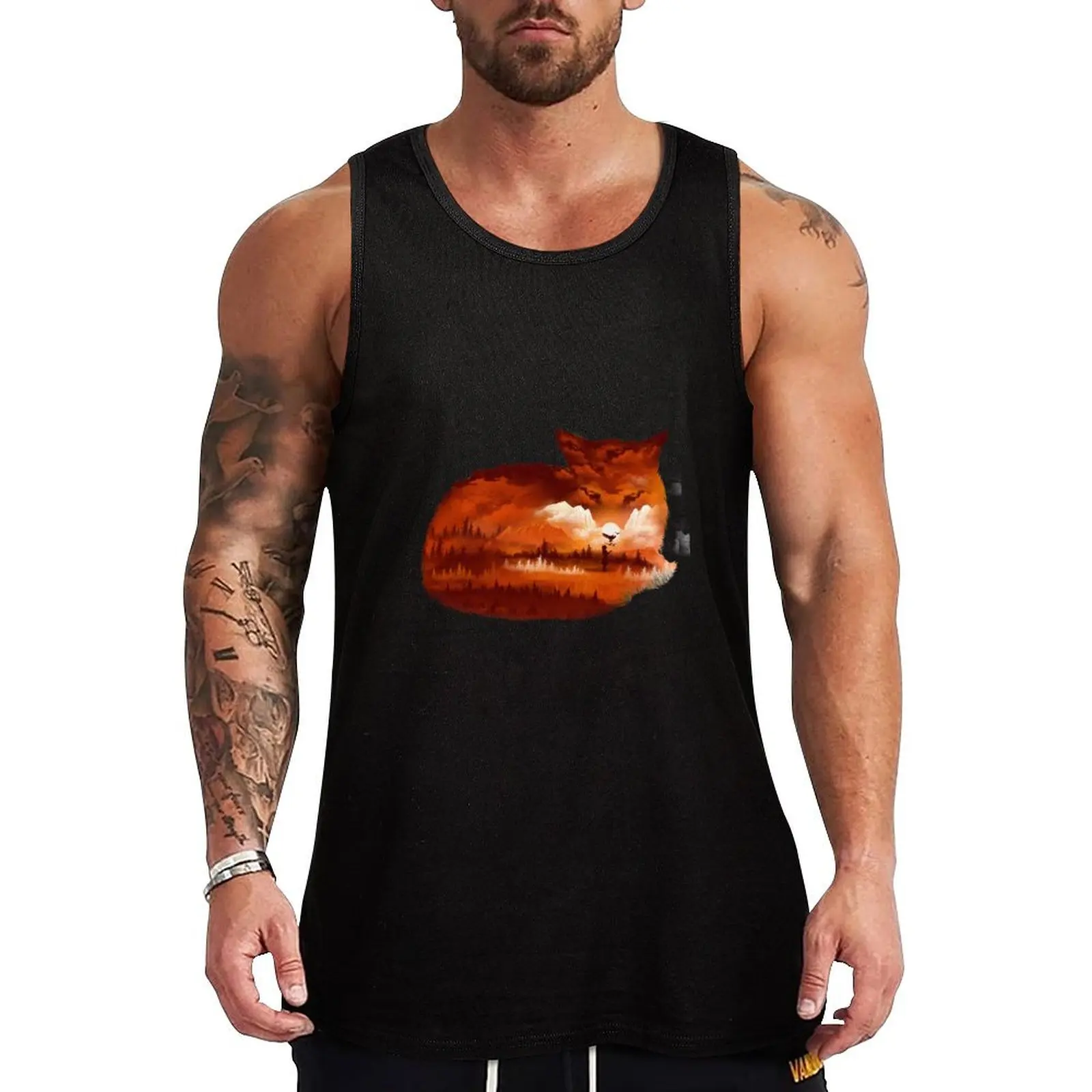

The Girl in the Red Forest Tank Top sleeveless jackets gym for men Japanese t-shirt