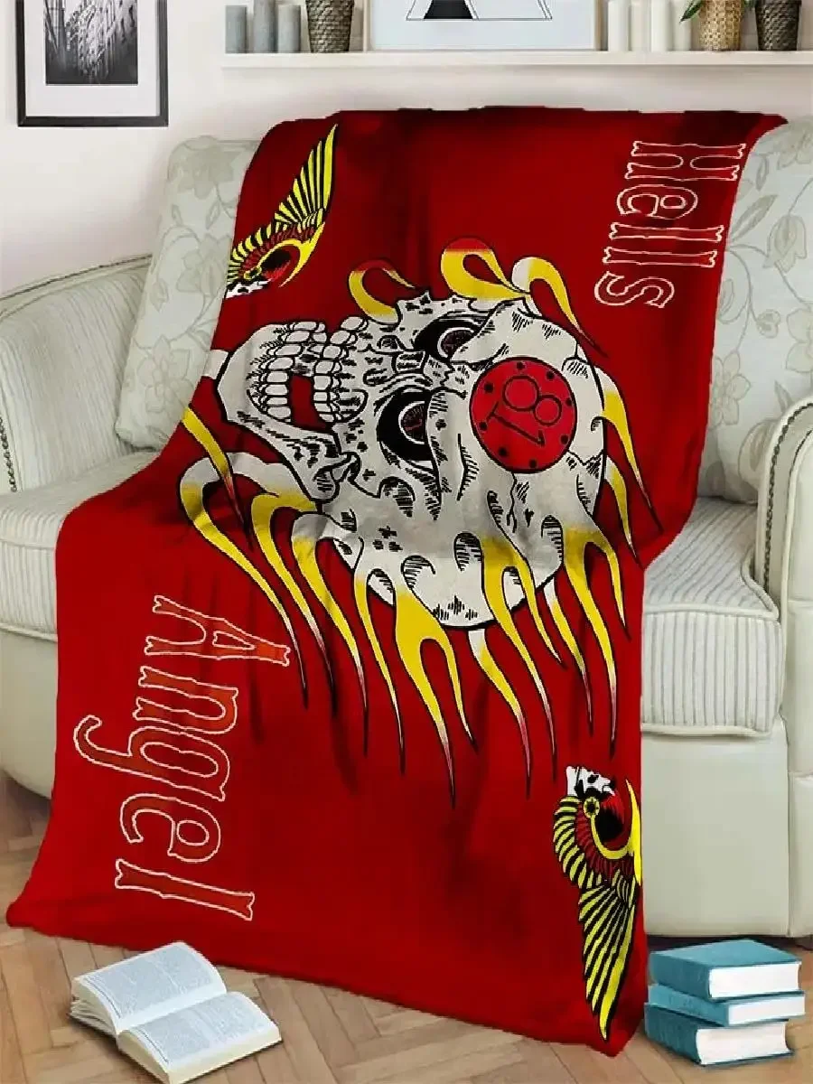 Awesome Wings Support 81 Red and Gold Graphic Throw Blanket Cozy Couch Decor Gift for Fans