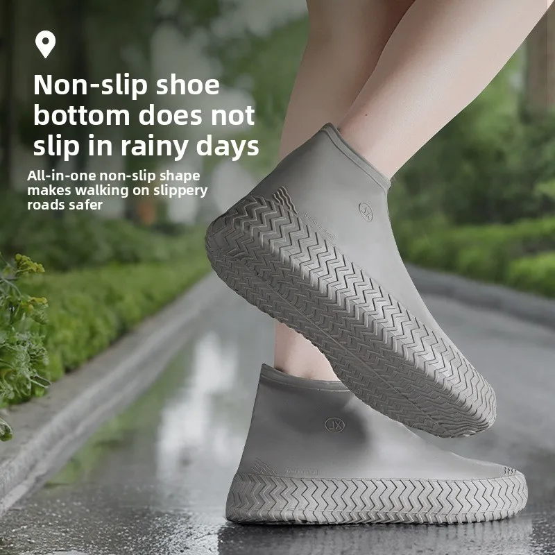 Latex Shoe Cover Waterproof Rain Shoe Cover Non-slip and Wear-resistant Men's and Women's Adult Outdoor Silicone Rain Boots