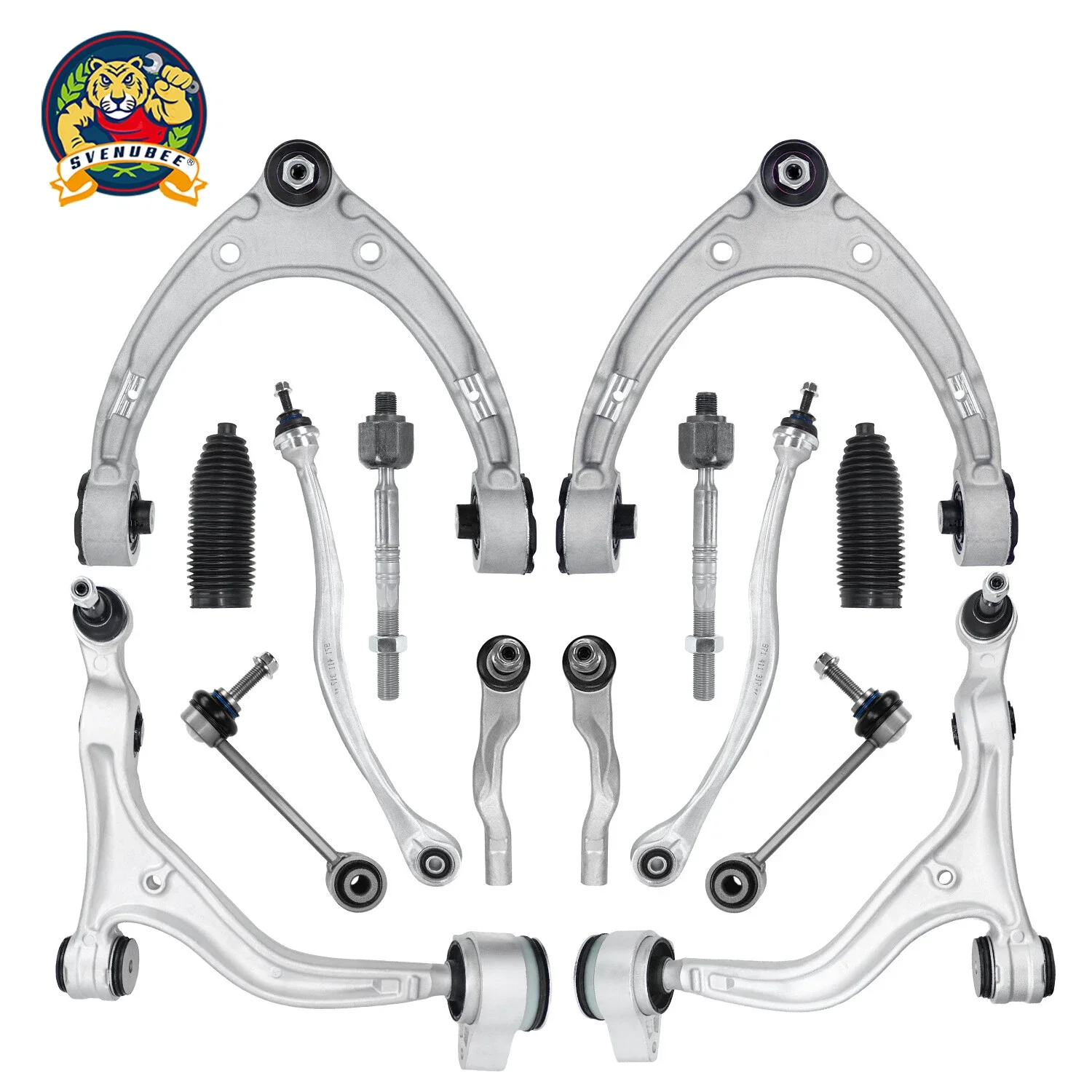 Svenubee 14 pcs Front Control Arm Ball Joint Upper Lower Suspension Kit Sway Bar Link Fits For 2017-2023 Porsche P