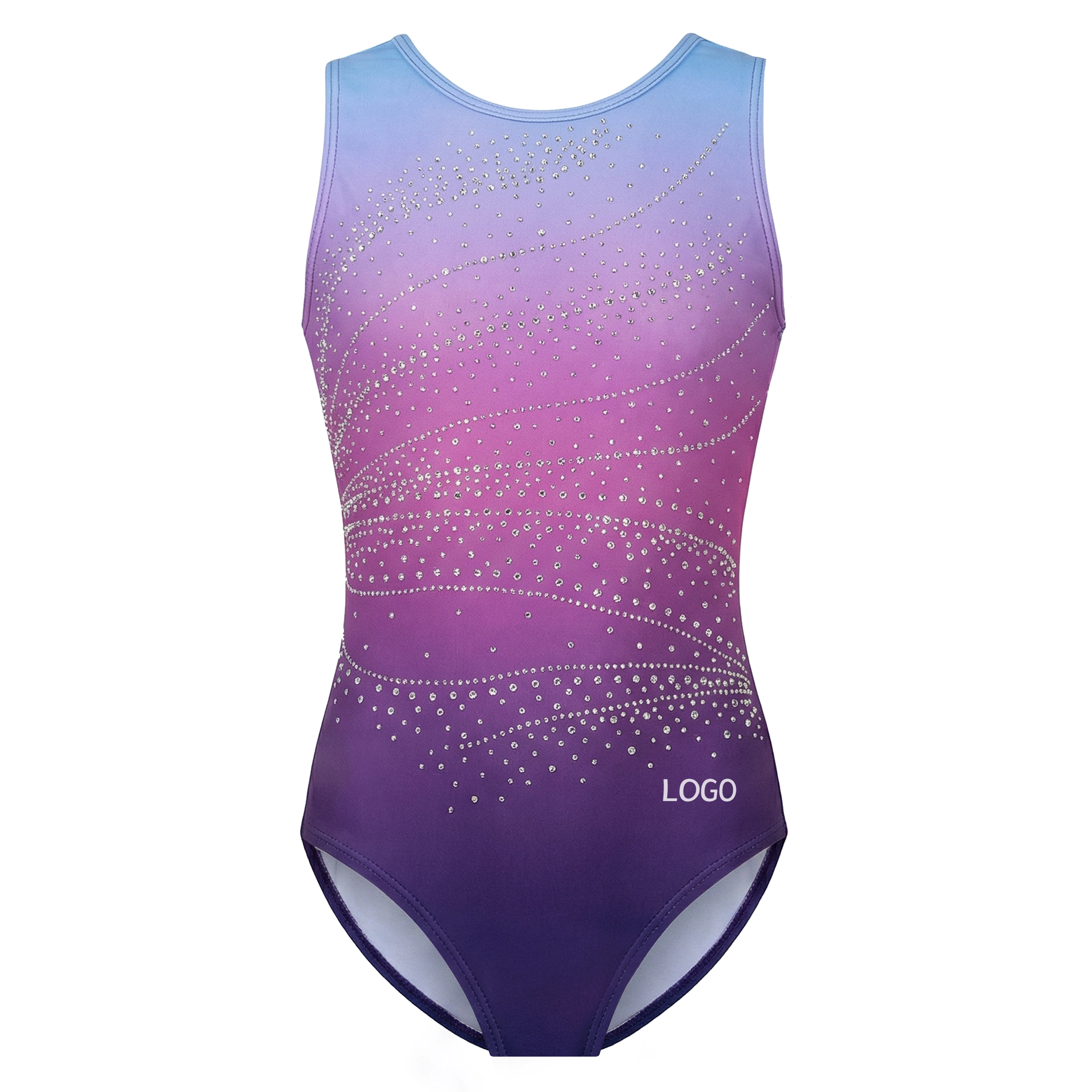 

Stylish Sleeveless Children's Flexible Rhythmic Gymnastics Tights Are Suitable for Competition Stage Performances
