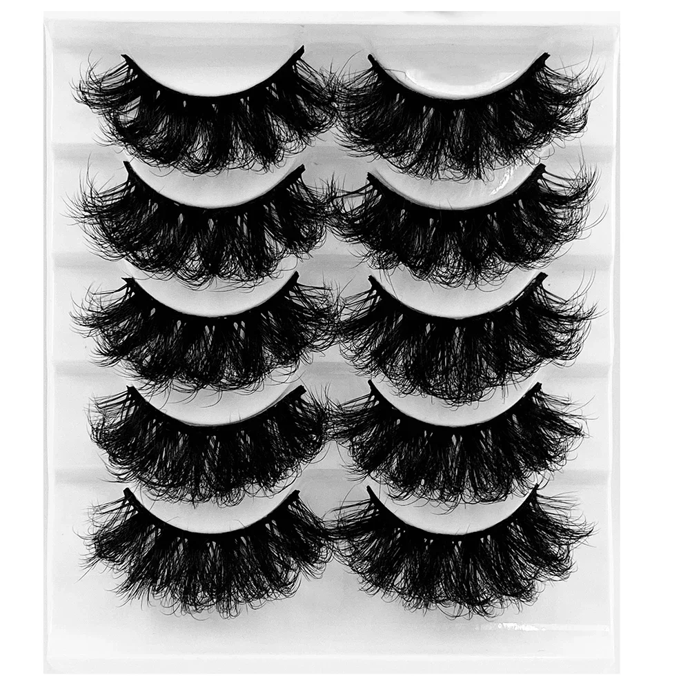 5 Pairs Eyelashes Faux Mink Eyelashes Long Lasting Fluffy Mink Lashes Dramatic Volume lashes Extension Thick Long