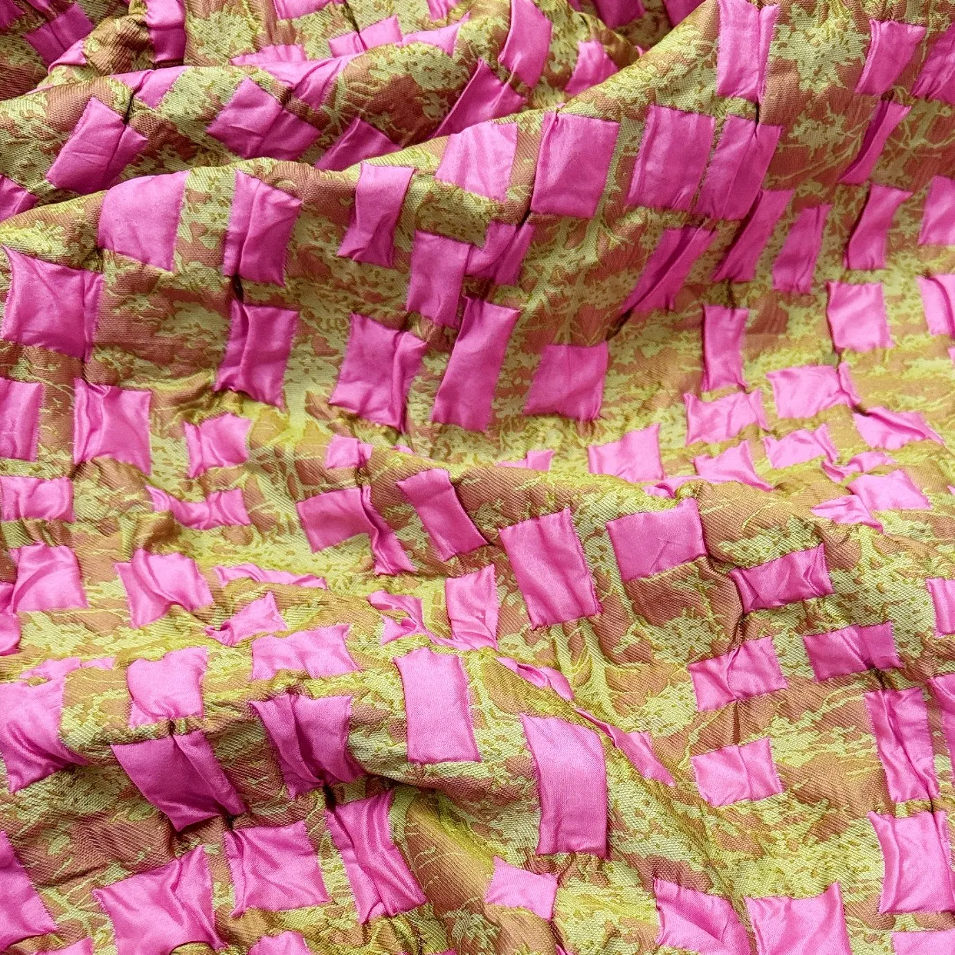 Neon Color Raised Bubble Embossed Jacquard Designer Fabric for gowns skirts statement apparel Modern Atelier Development Cloth