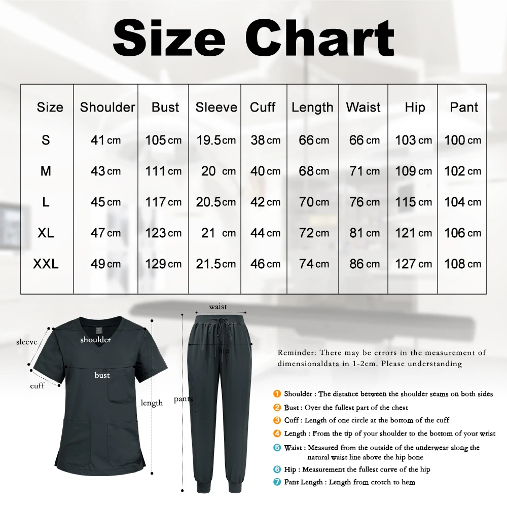 Niaahinn Medical Nursing Scrubs Set Uniform Women Wholesale Scrub Top Pants Sets Hospital Clothing Surgical Uniforms with Pocket